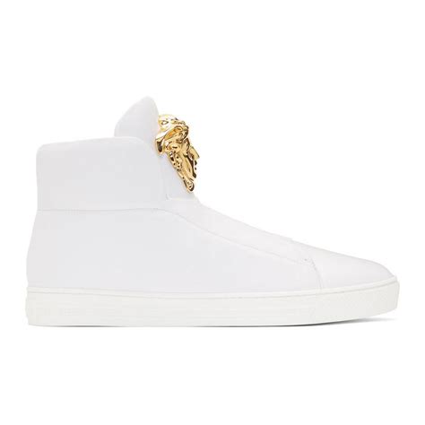 versace white low tops|Versace slip on sneakers.